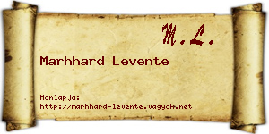 Marhhard Levente névjegykártya